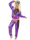 Déguisement jogging rétro violet femme