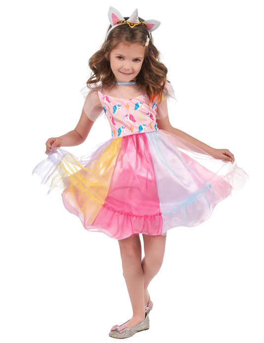 Déguisement licorne multicolore fille
