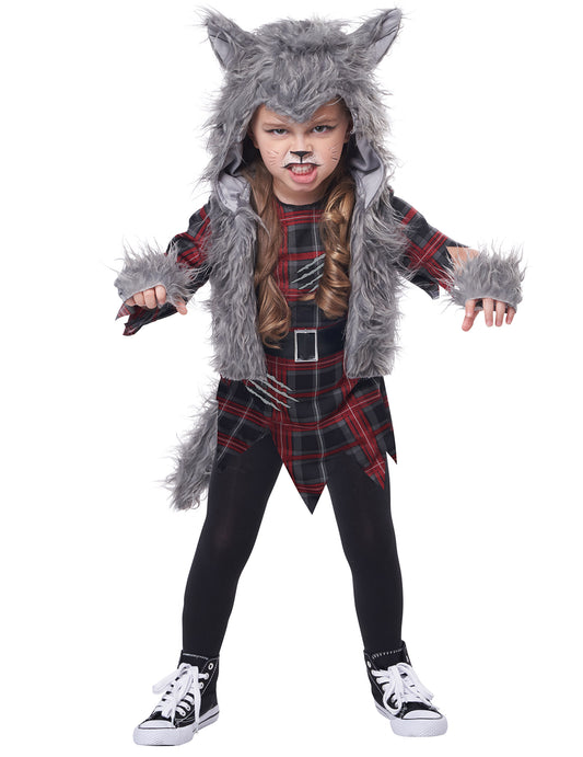 Déguisement loup garou gris luxe fille