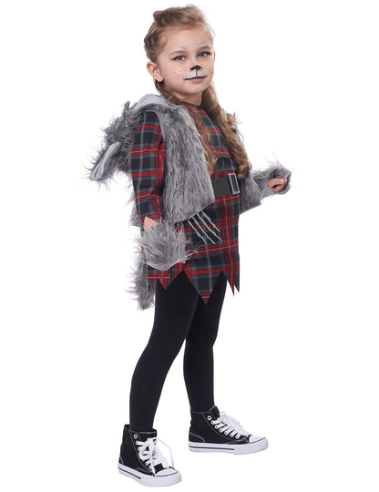 Déguisement loup garou gris luxe fille