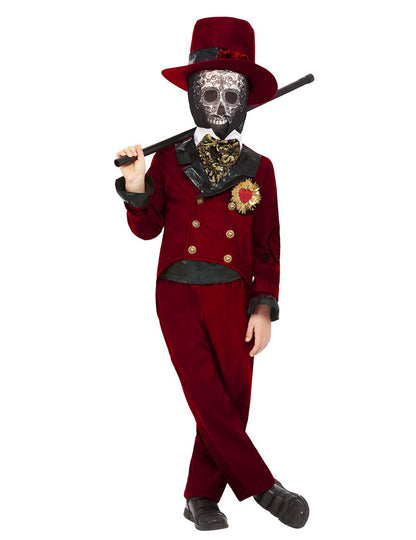 Déguisement marié rouge Dia de los muertos garçon