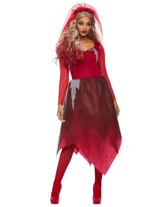 Déguisement mariée rouge femme