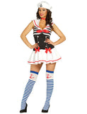 Déguisement marin sexy noir et rouge femme