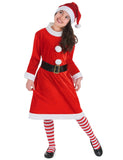 Déguisement Mère Noël pompons blancs Fille