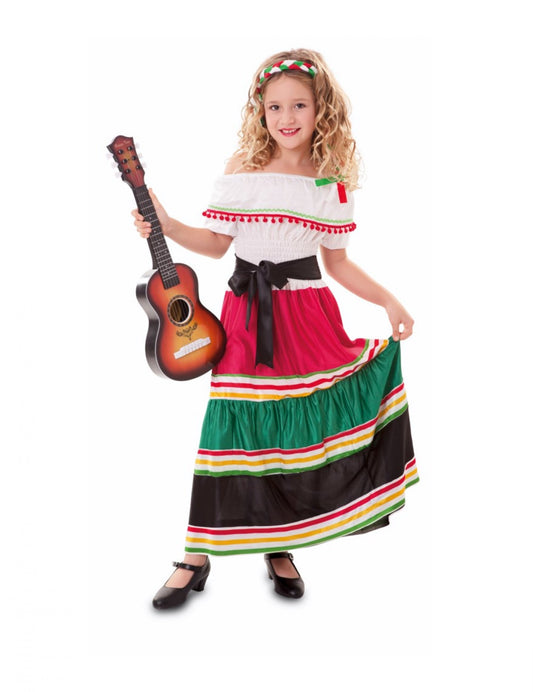 Déguisement mexicaine colorée fille
