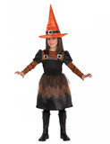 Déguisement mignonne petite sorcière orange fille