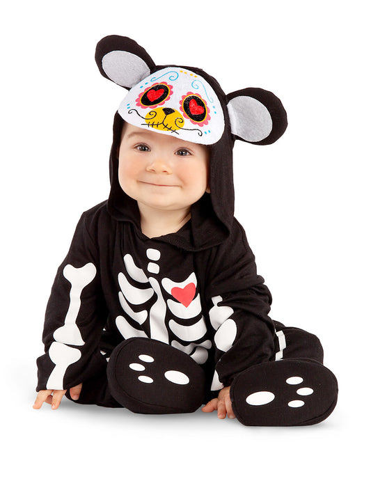 Déguisement mini ours Dia de los muertos bébé
