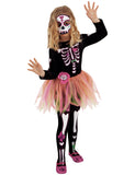 Déguisement Miss Dia de los Muertos avec masque et collants fille