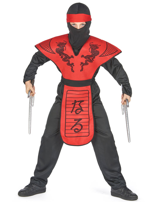 Déguisement ninja dragon rouge garçon