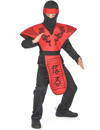 Déguisement ninja dragon rouge garçon