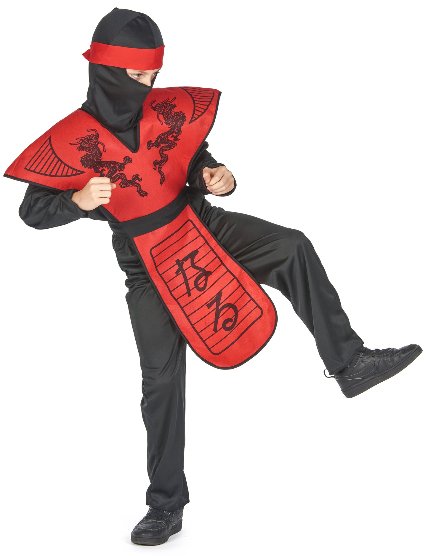 Déguisement ninja dragon rouge garçon