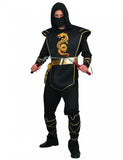 Déguisement ninja noir et doré homme