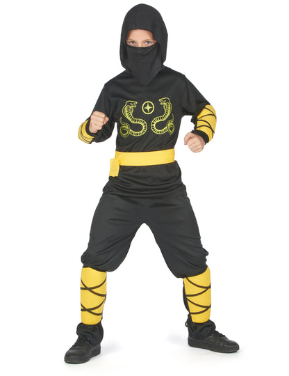 Déguisement ninja noir et jaune garçon