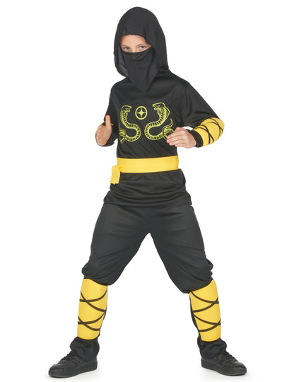 Déguisement ninja noir et jaune garçon