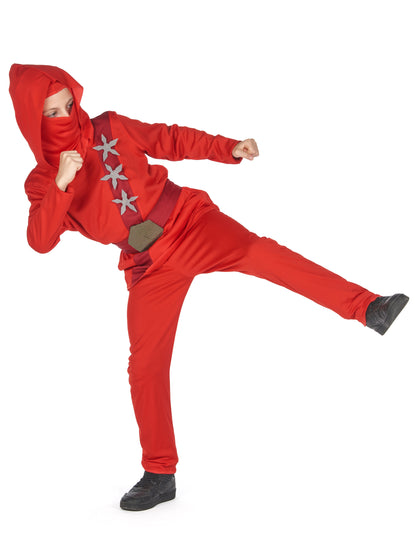 Déguisement ninja rouge étoiles garçon