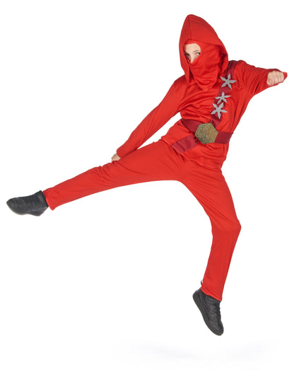 Déguisement ninja rouge étoiles garçon