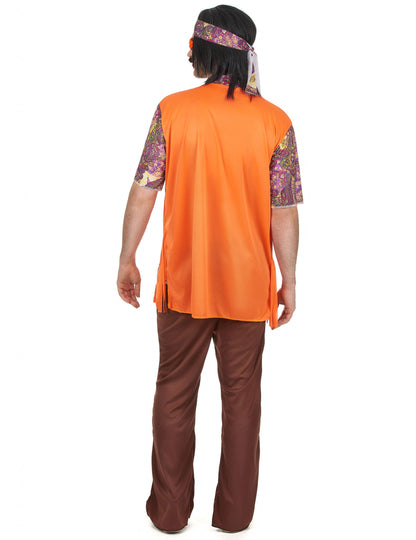Déguisement hippie rose et marron homme