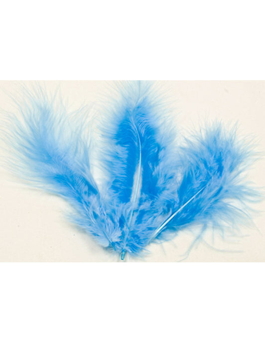 20 Plumes de décoration bleu 5,5 cm