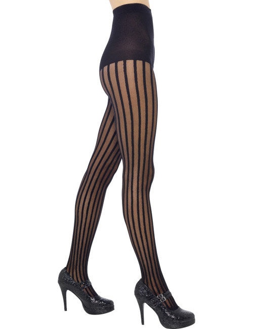 Collants rayures noires femme