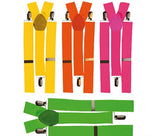 Neon suspenders - yellow, orange, pink and green