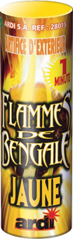 Flamme de bengale jaune 1mn
