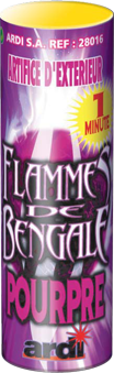 Flamme de bengale pourpre 1mn