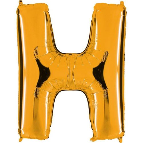 Letter H gold metallic balloon, 102cm