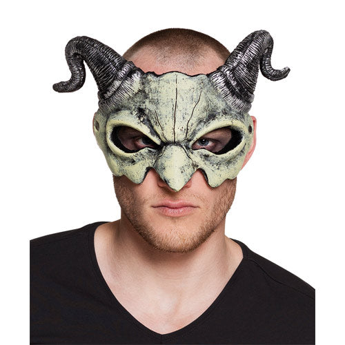 Devil skull half mask - horns