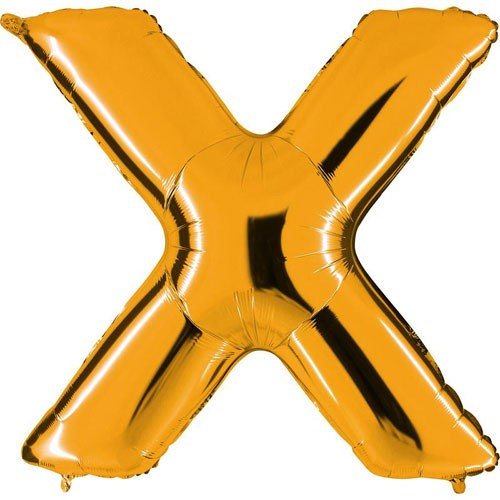 Letter X gold metallic balloon, 102cm
