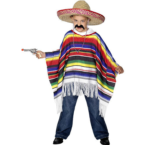 Colorful poncho child costume