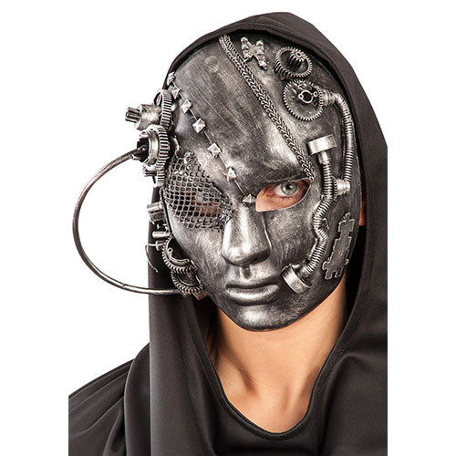 Masque Total steampunk argent