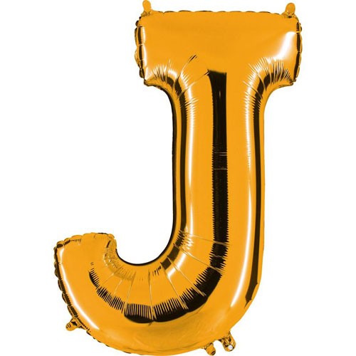 Letter J gold metallic balloon, 102cm