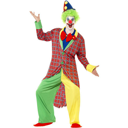 Funny circus clown man costume