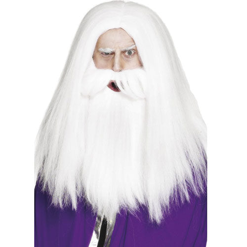 White magician beard wig