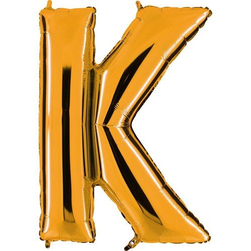 Letter K gold metallic balloon, 102cm