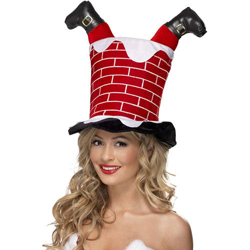 chapeau Père Noël dans la cheminée