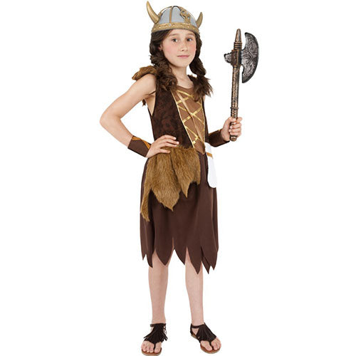 Little brown viking child costume