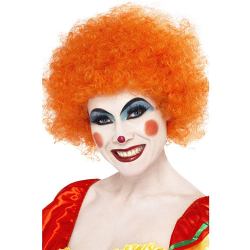 Perruque clown fou orange