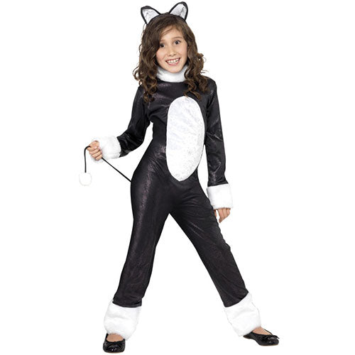 Black and white cat child costume