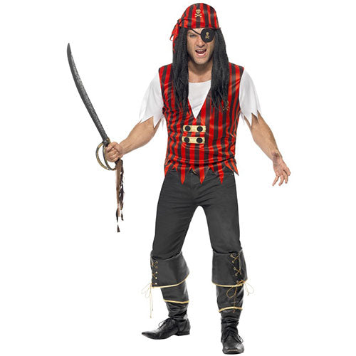 Striped pirate kit men's costume