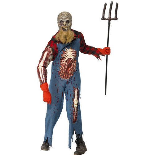 Déguisement homme fermier zombie