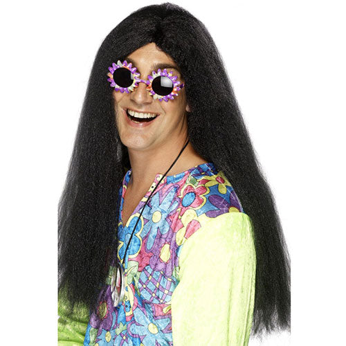 Trendy black hippie wig