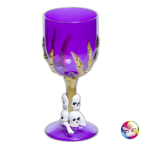 Verre gothique violet pied squelette