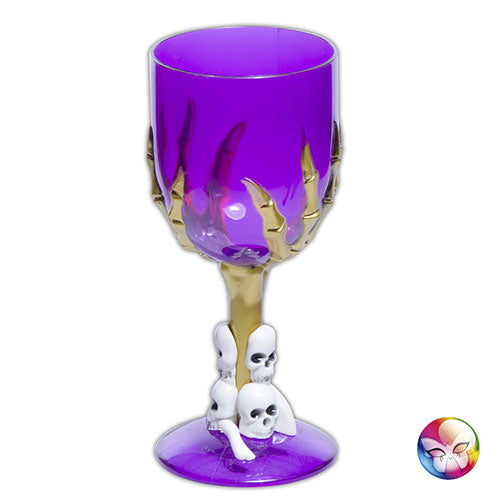 Violet gothic glass with skeleton foot