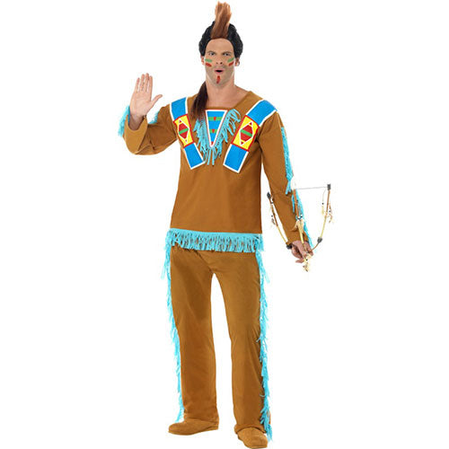 Brown Blue Indian Man Costume