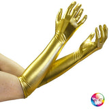Golden satin gloves