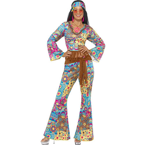 Flower power hippie women's costume