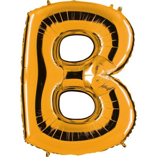 Letter B gold metallic balloon, 102cm