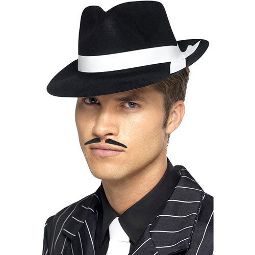 chapeau gangster Alcapone noir blanc