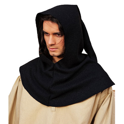 capuche noire Authentic Medieval